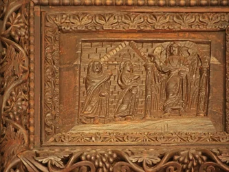 Tafel von der Tür aus dem 5. Jahrhundert: Die heiligen Frauen am leeren Grab